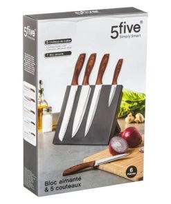 Secret De Gourmet Bloc De 5 Couteaux Aimantés -Chef&Sommelier-boutique bloc de 5 couteaux aimantes 2