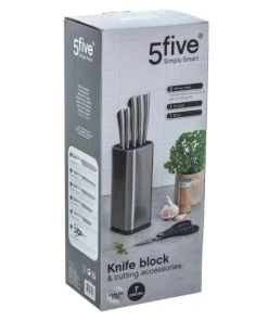 Five Simply Smart Bloc De 5 Couteaux + Ciseaux Inoxydable - Five -Chef&Sommelier-boutique bloc de 5 couteaux ciseaux inoxydable five 2