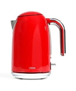 LIVOO Bouilloire Rétro En Acier Inoxydable Rouge