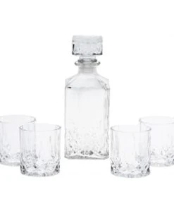 Wadiga Carafe à Whisky 900ml Et 4 Verres