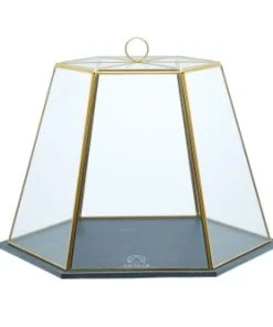 Artesa Cloche En Verre Avec Plat En Ardoise - Transperent Et Noir