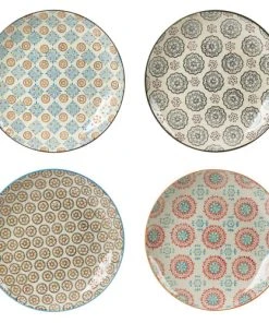 Table Passion Coffret De 4 Assiettes Plates 26 Cm En Grès Multicolore