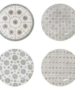 Table Passion Coffret De 4 Assiettes Plates 26 Cm En Grès Multicolore