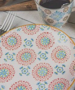 Table Passion Coffret De 4 Assiettes Plates 26 Cm En Grès Multicolore -Chef&Sommelier-boutique coffret de 4 assiettes plates 26 cm en gres multicolore 3