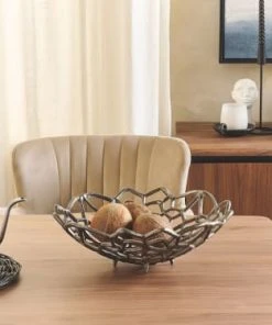 Beliani Coupe De Fruits En Aluminium Argenté -Chef&Sommelier-boutique coupe de fruits en aluminium argente 1