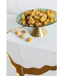 Kare Design Coupe En Verre Vert Et Acier Doré D35 -Chef&Sommelier-boutique coupe en verre vert et acier dore d35 1