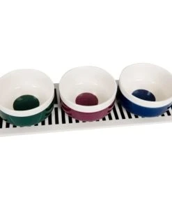 Maisons Du Monde Coupelles Apéritives En Grès Multicolore (x3) Plateau à Motifs Blancs Et Noirs -Chef&Sommelier-boutique coupelles aperitives en gres multicolore x3 plateau a motifs blancs et noirs 1000 4 16 231051 3