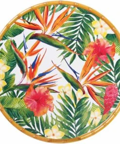 Les Jardins De La Comtesse Grand Plat De Service Rond 35,5 Cm En Imprimé Fleurs Exotiques