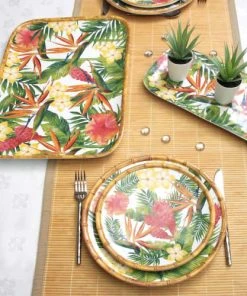 Les Jardins De La Comtesse Grand Plateau En Mélamine Avec Un Imprimé Fleurs Exotiques -Chef&Sommelier-boutique grand plateau en melamine avec un imprime fleurs exotiques 1