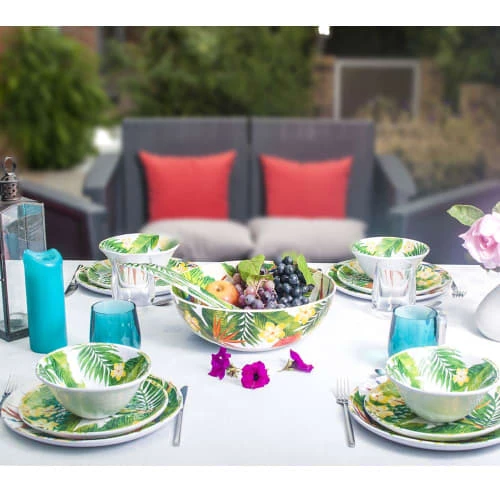 Les Jardins De La Comtesse Grand Saladier En Mélamine Pure 31 Cm En Imprimé Fleurs Exotiques 4 Les Jardins De La Comtesse Grand Saladier En Mélamine Pure 31 Cm En Imprimé Fleurs Exotiques – Image 2