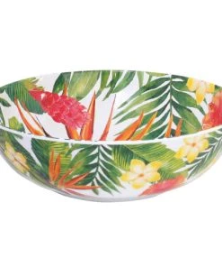 Les Jardins De La Comtesse Grand Saladier En Mélamine Pure 31 Cm En Imprimé Fleurs Exotiques