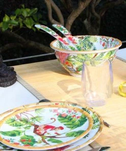 Les Jardins De La Comtesse Grand Saladier Profond En Mélamine 25 Cm Décoré Par Des Singes De Bali -Chef&Sommelier-boutique grand saladier profond en melamine 25 cm decore par des singes de bali 1