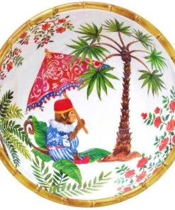 Les Jardins De La Comtesse Grand Saladier Profond En Mélamine 25 Cm Décoré Par Des Singes De Bali -Chef&Sommelier-boutique grand saladier profond en melamine 25 cm decore par des singes de bali 2