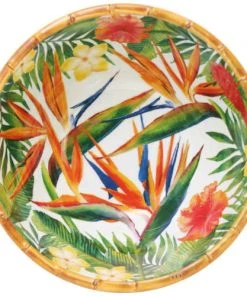 Les Jardins De La Comtesse Grand Saladier Profond En Mélamine 25 Cm En Imprimé Fleurs Exotiques -Chef&Sommelier-boutique grand saladier profond en melamine 25 cm en imprime fleurs exotiques 1