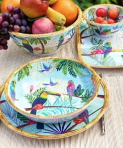Les Jardins De La Comtesse Grande Assiette Creuse En Mélamine 23 Cm Imprimé De Toucans -Chef&Sommelier-boutique grande assiette creuse en melamine 23 cm imprime de toucans 3