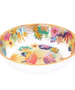 Les Jardins De La Comtesse Grande Assiette Creuse En Mélamine Pure - 23 Cm - Perroquets De Bahia