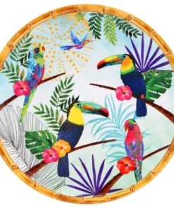 Les Jardins De La Comtesse Grande Assiette Plate En Mélamine 28 Cm Imprimé Toucans