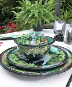 Les Jardins De La Comtesse Grande Assiette Plate En Mélamine Avec Des Motifs Jungle 28 Cm -Chef&Sommelier-boutique grande assiette plate en melamine avec des motifs jungle 28 cm 1