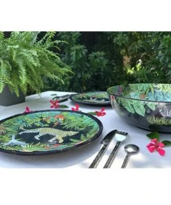 Les Jardins De La Comtesse Grande Assiette Plate En Mélamine Avec Des Motifs Jungle 28 Cm -Chef&Sommelier-boutique grande assiette plate en melamine avec des motifs jungle 28 cm 3