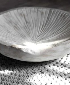 Sensei Maison Grande Coupelle En Bois Strié 24 Ou 30 Cm Blanc 30x30x7 Cm -Chef&Sommelier-boutique grande coupelle en bois strie 24 ou 30 cm blanc 30x30x7 cm 2