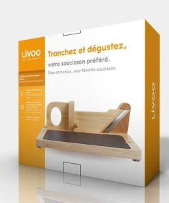 LIVOO Guillotine Saucisson Avec Plateau En Bois Beige -Chef&Sommelier-boutique guillotine saucisson avec plateau en bois beige 5