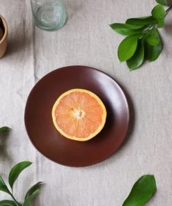 Maison Tilleul Lot De 4 Assiette à Dessert En Céramique Rouge D22 -Chef&Sommelier-boutique lot de 4 assiette a dessert en ceramique rouge d22 2