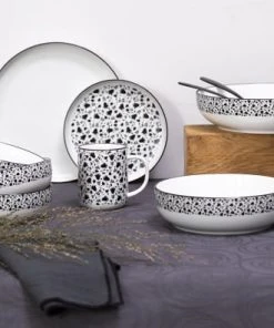 Becquet Lot De 4 Assiettes Plates En Céramique Blanc -Chef&Sommelier-boutique lot de 4 assiettes plates en ceramique blanc 2