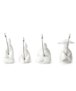 KIKKERLAND Lot De 4 Porte-sachets De Thé Pecheurs Silicone Blanc