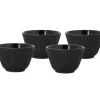Novastyl Lot De 4 Tasses à Thé En Fonte Noire Mate Intérieur Verni 12cL -Chef&Sommelier-boutique lot de 4 tasses a the en fonte noire mate interieur verni 12cl
