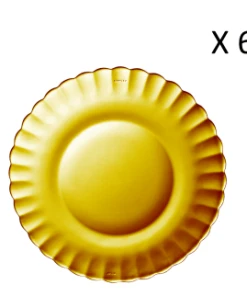 Duralex Lot De 6 - Assiette à Dessert Ondulée En Verre 20,5 Cm Teinté Vermeil -Chef&Sommelier-boutique lot de 6 assiette a dessert ondulee en verre 20 5 cm teinte vermeil le picardie