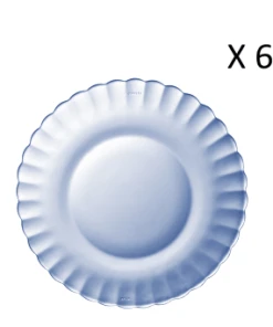 Duralex Lot De 6 - Assiette à Dessert Ondulée En Verre 20,5 Cm Teinté Vermeil -Chef&Sommelier-boutique lot de 6 assiette a dessert ondulee en verre 20 5cm teinte bleu marine le picardie