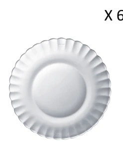 Duralex Lot De 6-Assiette à Dessert Ondulée Verre Résistant 20,5cm Transparent