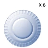 Duralex Lot De 6 - Assiette Plate Ondulée En Verre 23 Cm Teinté Bleu Marine -Chef&Sommelier-boutique lot de 6 assiette plate ondulee en verre 23 cm teinte bleu marine