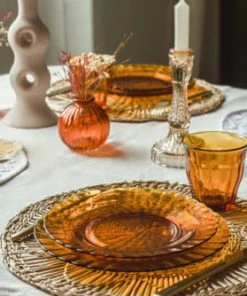 Duralex Lot De 6 - Assiette Plate Ondulée En Verre 23 Cm Teinté Vermeil -Chef&Sommelier-boutique lot de 6 assiette plate ondulee en verre 23 cm teinte vermeil 1