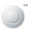 Duralex Lot De 6 - Assiette Plate Ondulée En Verre 23 Cm Transparent