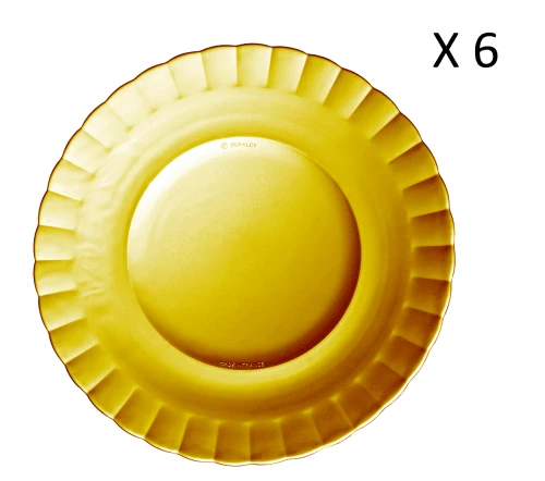 Duralex Lot De 6 - Assiette Plate Ondulée En Verre 26 Cm Teinté Vermeil 3 Duralex Lot De 6 - Assiette Plate Ondulée En Verre 26 Cm Teinté Vermeil