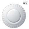 Duralex Lot De 6 - Assiette Plate Ondulée En Verre Résistant 26 Cm Transparent