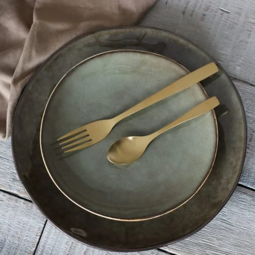 OGO Living Lot De 6 Assiettes à Dessert En Grès Vert 20,5cm 6 OGO Living Lot De 6 Assiettes à Dessert En Grès Vert 20,5cm – Image 4