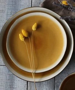 OGO Living Lot De 6 Assiettes à Desserts En Grès Jaune 20,5cm -Chef&Sommelier-boutique lot de 6 assiettes a desserts en gres jaune 20 5cm 1