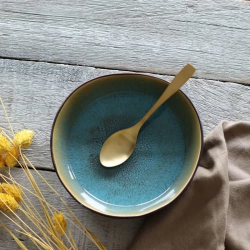 OGO Living Lot De 6 Assiettes Coupes En Grès Bleu 16cm 4 OGO Living Lot De 6 Assiettes Coupes En Grès Bleu 16cm – Image 2