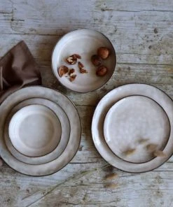 OGO Living Lot De 6 Assiettes Coupes En Grès Gris 15,5cm -Chef&Sommelier-boutique lot de 6 assiettes coupes en gres gris 15 5cm 2