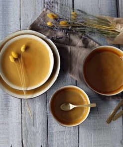 OGO Living Lot De 6 Assiettes Coupes En Grès Jaune 20cm -Chef&Sommelier-boutique lot de 6 assiettes coupes en gres jaune 20cm 4