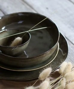 OGO Living Lot De 6 Assiettes Coupes En Grès Vert 20cm 10 OGO Living Lot De 6 Assiettes Coupes En Grès Vert 20cm -Chef&Sommelier-boutique lot de 6 assiettes coupes en gres vert 20cm 2