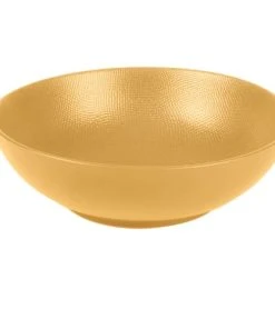 Table Passion Lot De 6 Assiettes Creuse Safran 19 Cm En Grès Jaune