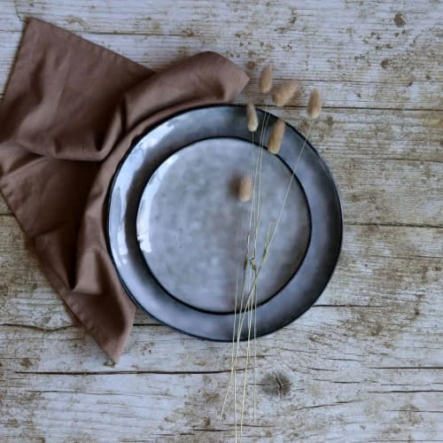 OGO Living Lot De 6 Assiettes Desserts En Grès Bleu 20,5cm 4 OGO Living Lot De 6 Assiettes Desserts En Grès Bleu 20,5cm – Image 2