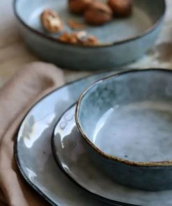 OGO Living Lot De 6 Assiettes Desserts En Grès Bleu 20,5cm 9 OGO Living Lot De 6 Assiettes Desserts En Grès Bleu 20,5cm -Chef&Sommelier-boutique lot de 6 assiettes desserts en gres bleu 20 5cm 2