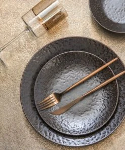 Table Passion Lot De 6 Assiettes Plate 27 Cm En Faïence Marron -Chef&Sommelier-boutique lot de 6 assiettes plate 27 cm en faience marron 1