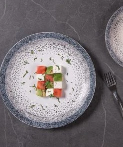 Table Passion Lot De 6 Assiettes Plate 27 Cm En Grès Gris -Chef&Sommelier-boutique lot de 6 assiettes plate 27 cm en gres gris 1