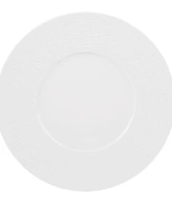 Table Passion Lot De 6 Assiettes Plate 27 Cm En Porcelaine Blanc