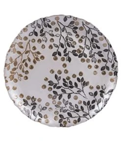 Table Passion Lot De 6 Assiettes Plate Berry 28 Cm Or En Verre Transparent